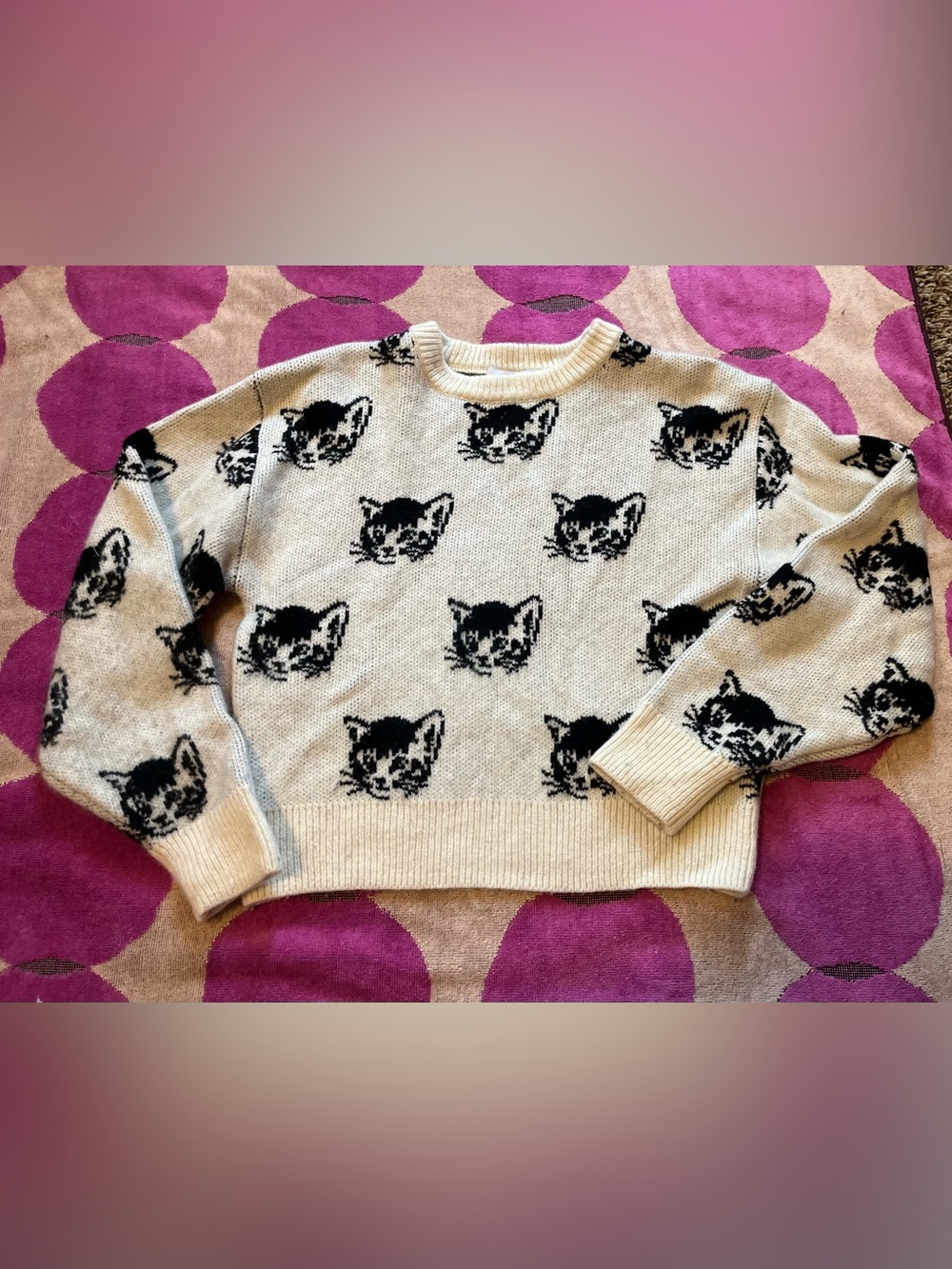 & Other Stories Paris Atelier Cat Motif Sweater sz XS - Picture 6 of 10